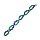A VINTAGE ITALIAN ENAMEL AND DIAMOND BRACELET in 18ct yellow gold, comprising a row of links