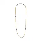 NO RESERVE - A VINTAGE PEARL AND ENAMEL SAUTOIR NECKLACE in 9ct yellow gold, comprising a row of
