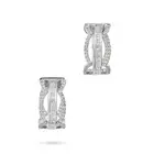 A PAIR OF DIAMOND HOOP EARRINGS in 18ct white gold, each set inside and out with a row of princes