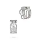 A PAIR OF DIAMOND HOOP EARRINGS in 18ct white gold, each set inside and out with a row of princes