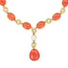 CHANEL, A FINE CORAL AND PEARL PENDANT NECKLACE, CIRCA 1980 in 18ct yellow gold, comprising a row of