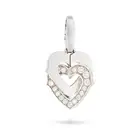 CARTIER, A DIAMOND HEART PENDANT comprising an articulated double heart motif, one set with round