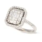 LYPPENS, A DIAMOND CLUSTER RING in 18ct white gold, invisibly set with a cluster of round brilliant,