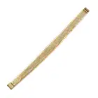 A GOLD BRACELET in 9ct yellow gold, the tapering strap bracelet comprising fancy links, full British