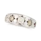 NO RESERVE - A FANCY COLOUR DIAMOND FIVE STONE GYPSY RING set with five round brilliant fancy