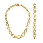 MELLERIO, A GOLD NECKLACE AND BRACELET SUITE in 18ct yellow gold, the necklace comprising a row of
