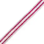 A RUBY AND DIAMOND STRAP BRACELET in 18ct white gold, set with a central row of princess cut