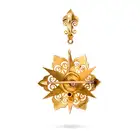NO RESERVE - AN ANTIQUE VICTORIAN PEARL AND DIAMOND STAR BROOCH / PENDANT, CIRCA 1890 in 18ct yellow