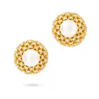CHRISTIAN DIOR, A PAIR OF FAUX PEARL TRIBALES EARRINGS each comprising a faux pearl and a gold