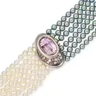 RENE BOIVIN, A KUNZITE, PINK TOURMALINE, DIAMOND AND PEARL CHOKER NECKLACE / BRACELET in 18ct