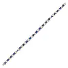 AN ART DECO SAPPHIRE AND DIAMOND LINE BRACELET comprising a row of alternating square step cut
