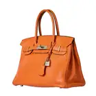 NO RESERVE - HERMÈS ORANGE TOGO BIRKIN 30 BAG  Condition grade C+.  Orange Togo leather exterior