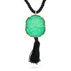 NO RESERVE - KENNETH LANE, A LUCITE, LACQUER AND RHINESTONE TASSEL NECKLACE the pendant set with