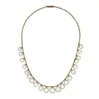 AN ANTIQUE MOONSTONE DROP NECKLACE in yellow gold, comprising a trace chain suspending a row of