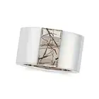 CARTIER, A RUTILATED QUARTZ TANK RING, 1999 in 18ct white gold, the wide band set with polished
