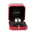 CARTIER, A RUTILATED QUARTZ TANK RING, 1999 in 18ct white gold, the wide band set with polished