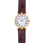 CARTIER, A VINTAGE VENDOME WRISTWATCH, in 18 carat yellow gold, the circular polished case with