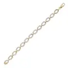 A DIAMOND BRACELET comprising a row of oval links set with round brilliant cut diamonds, stamped