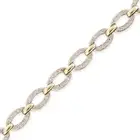 A DIAMOND BRACELET comprising a row of oval links set with round brilliant cut diamonds, stamped