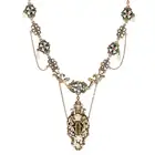 A FINE ANTIQUE RENAISSANCE REVIVAL GEM SET AND ENAMEL PENDANT NECKLACE, CIRCA 1870'S comprising a