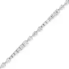 A FINE DIAMOND BRACELET set with graduating round brilliant cut diamonds and trios of pear brilliant