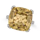 ASPREY, A CITRINE AND DIAMOND DRESS RING set with a cushion cut citrine of approximately 25.00