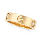 CARTIER, A DIAMOND LOVE RING in 18ct yellow gold, punctuated by screw head motifs and set with three