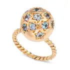 A VINTAGE SYNTHETIC BLUE SPINEL SPHERE RING designed as a sphere set with round cut synthetic blue