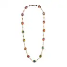 NO RESERVE - A VINTAGE VENETIAN GLASS BEAD NECKLACE comprising a row of coloured Venetian glass