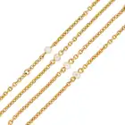 A PEARL SAUTOIR NECKLACE comprising a trace chain punctuated by pearls, clasp stamped 15, 148.0cm,
