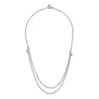 A DIAMOND NECKLACE in 18ct white gold, set with a row of round brilliant cut diamonds, leading to