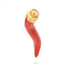 NO RESERVE - A VINTAGE CORAL PENDANT in 18ct yellow gold, set with a polished coral, stamped 750,