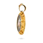 NO RESERVE - A FINE ANTIQUE PIETRA DURA PENDANT, CIRCA 1870 in yellow gold, inlaid with polished
