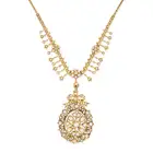 AN ANTIQUE VICTORIAN PEARL AND DIAMOND PENDANT NECKLACE the necklace comprising a trace chain set