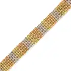 A TRICOLOUR GOLD BRACELET the mesh bracelet comprising alternating sections of yellow, white and