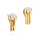 VAN CLEEF & ARPELS, A PAIR OF DIAMOND HOOP EARRINGS in 18ct white and yellow gold, each designed
