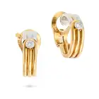 VAN CLEEF & ARPELS, A PAIR OF DIAMOND HOOP EARRINGS in 18ct white and yellow gold, each designed