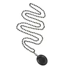 NO RESERVE - AN ANTIQUE VICTORIAN JET LOCKET PENDANT NECKLACE, 19TH CENTURY the oval hinged locket