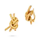 GEORGES L'ENFANT FOR HERMES, A PAIR OF VINTAGE LOVER'S KNOT CLIP EARRINGS in 18ct yellow gold,
