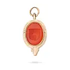NO RESERVE - AN ANTIQUE FOLDING CARNELIAN INTAGLIO DESK SEAL in yellow gold, the folding seal with a