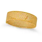 A GOLD BANGLE in yellow gold, the hinged openwork bangle designed as rows of twisted wirework,