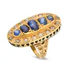 NO RESERVE - AN ANTIQUE SAPPHIRE AND DIAMOND RING, 19TH CENTURY AND LATER in high carat yellow gold,
