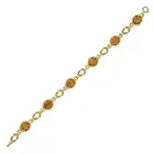 A VINTAGE CITRINE BRACELET in 9ct yellow gold, comprising six oval cut citrines within twisted