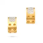 ROBERTO COIN, A PAIR OF DIAMOND POIS MOI HOOP EARRINGS each designed with circular indents, accented