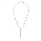 A FINE DIAMOND LARIAT NECKLACE set with a row of alternating and graduating round brilliant and