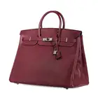 HERMÈS ROUGE H CLEMENCE BIRKIN 40 BAG  Condition grade B.  Rouge H Clemence leather exterior with