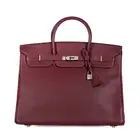 HERMÈS ROUGE H CLEMENCE BIRKIN 40 BAG  Condition grade B.  Rouge H Clemence leather exterior with