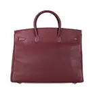 HERMÈS ROUGE H CLEMENCE BIRKIN 40 BAG  Condition grade B.  Rouge H Clemence leather exterior with