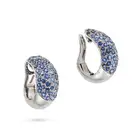 CARTIER, A PAIR OF SAPPHIRE CLIP EARRINGS, 1995 in 18ct white gold, each designed as a hoop, pave