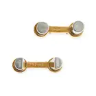 CARTIER, A PAIR OF GOLD AND STEEL CUFFLINKS in 18ct yellow gold and steel, each comprising two steel